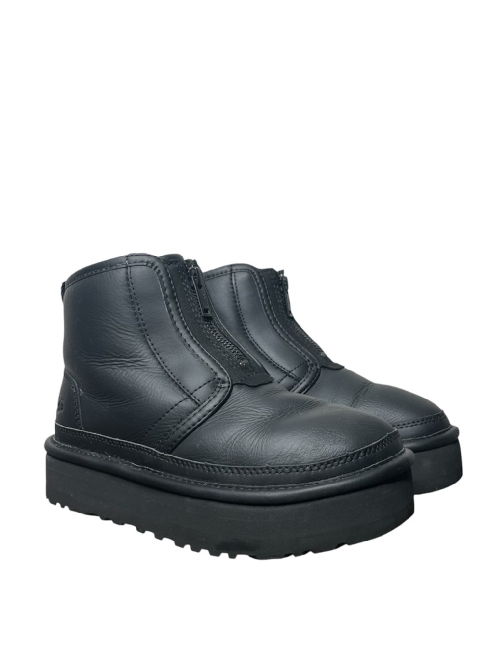 UGG Matte Black Neumel Platform Zip Up Boots Size 5